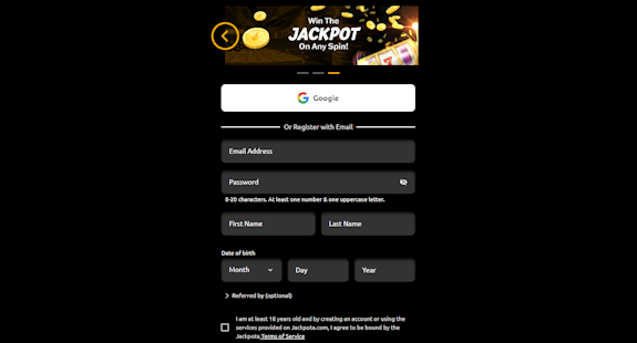 Jackpota Online Casino Registration