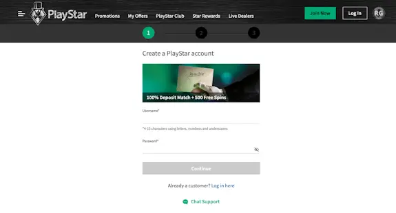 PlayStar Registration