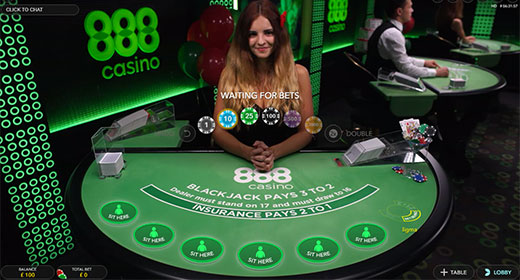 Play Blackjack live at Bet365 Casino