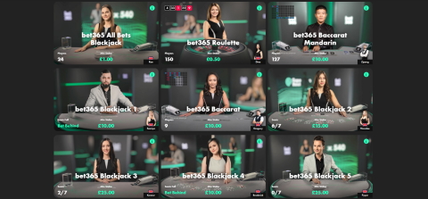 bet365 has great variety of online casino games