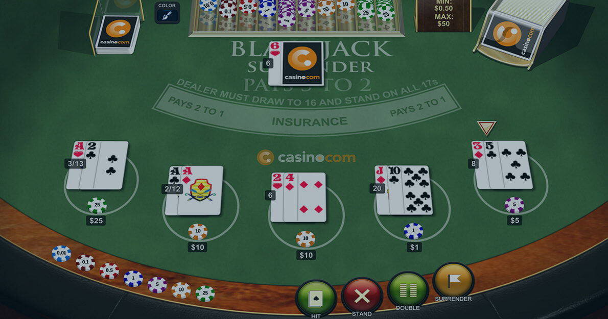 Playtech's Blackjack Surrender demo play