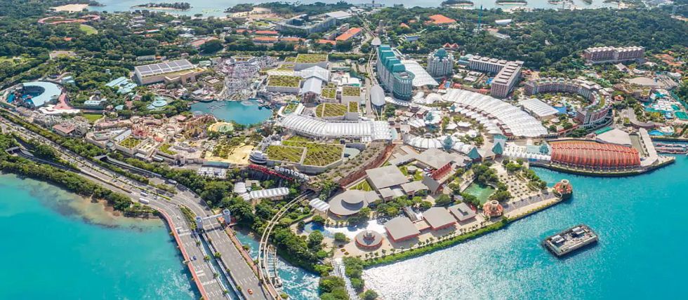 Resorts World Sentosa from the air