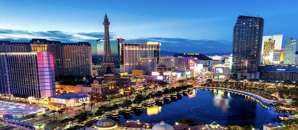 The Las Vegas skyline at night