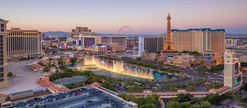 The Las Vegas skyline from the air