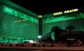 The MGM Grand resort in Las Vegas at night