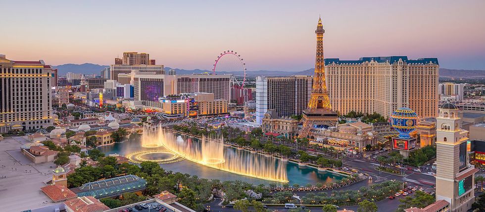 A view of Las Vegas from the air