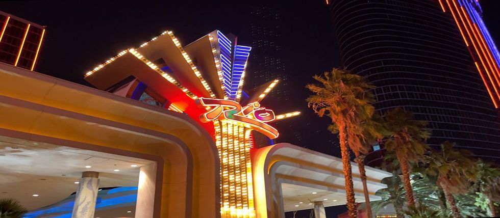 The sign over the Rio Hotel and Casino in Las Vegas