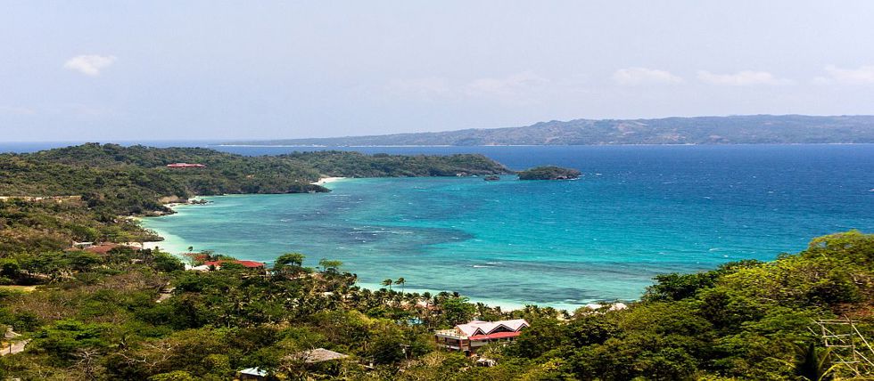 Boracay Island in the Philippines from the air