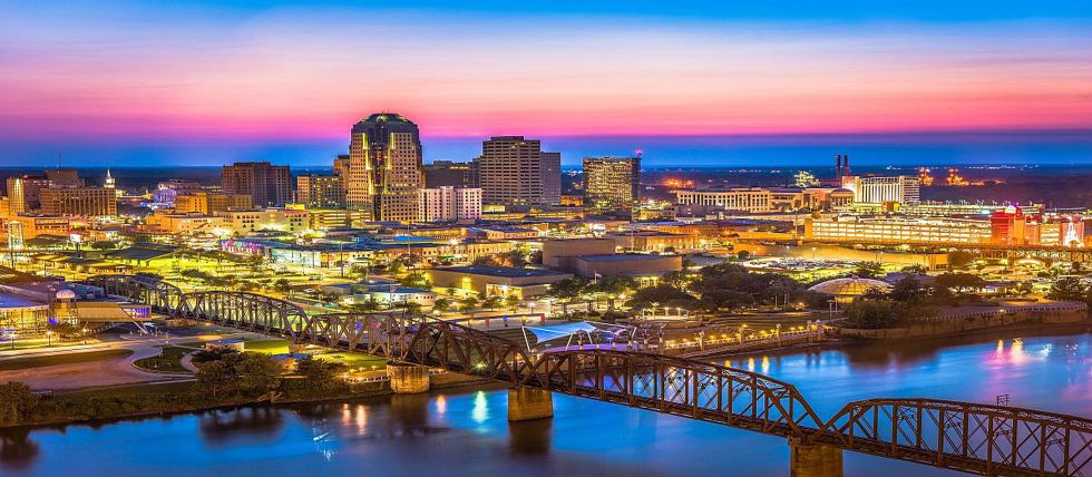 A view of Bossier City, LA, from the air 