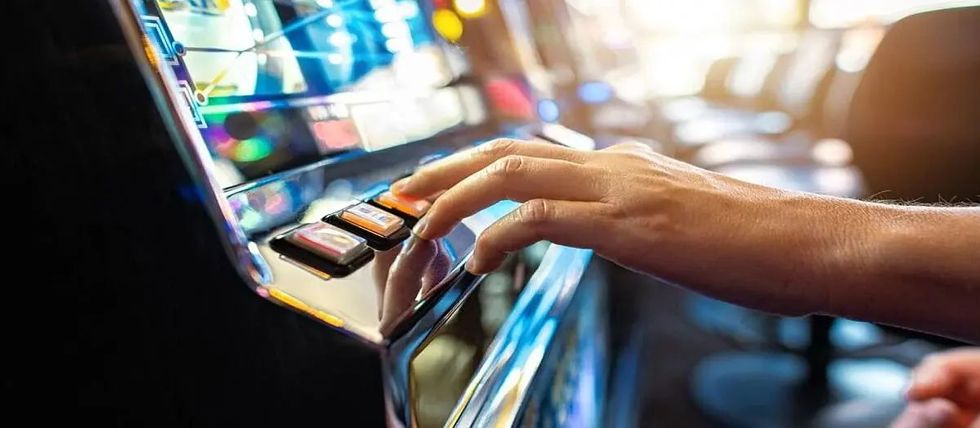 A man playing a skills gaming machine