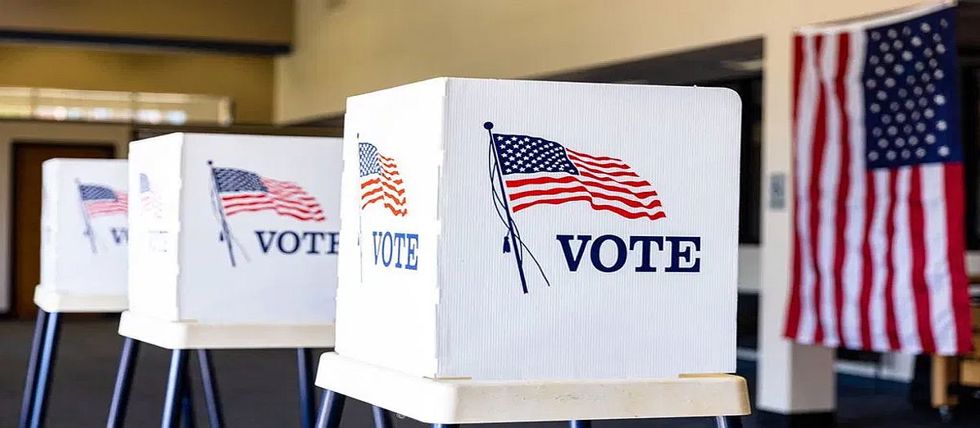 Voting booths at a polling station