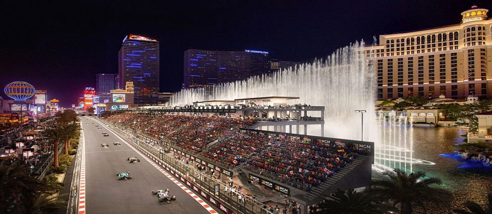 A rendering of the grandstands for the Las Vegas Grand Prix