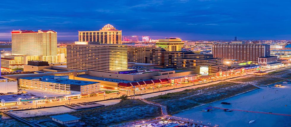 A view of Atlantic City casinos from the air