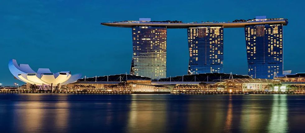 Singapore's Marina Bay Sands resort at night