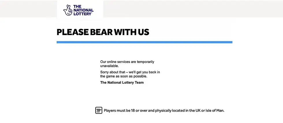 UK Lottery website goes down